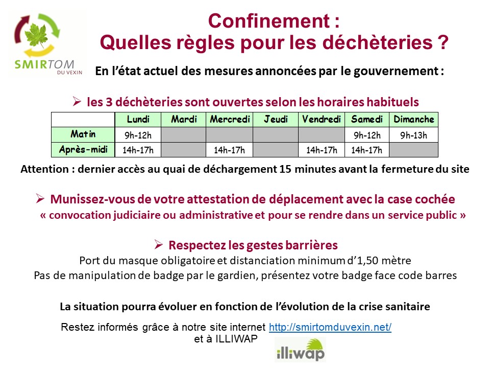 CONFINEMENT : QUELLES REGLES POUR LES DECHETERIES