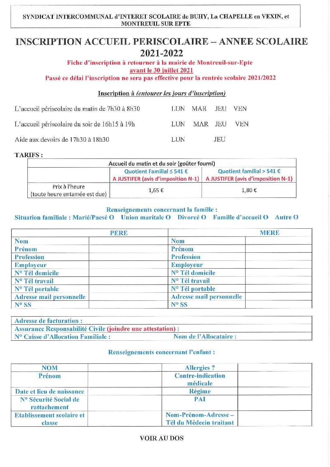 ACCUEIL PERISCOLAIRE